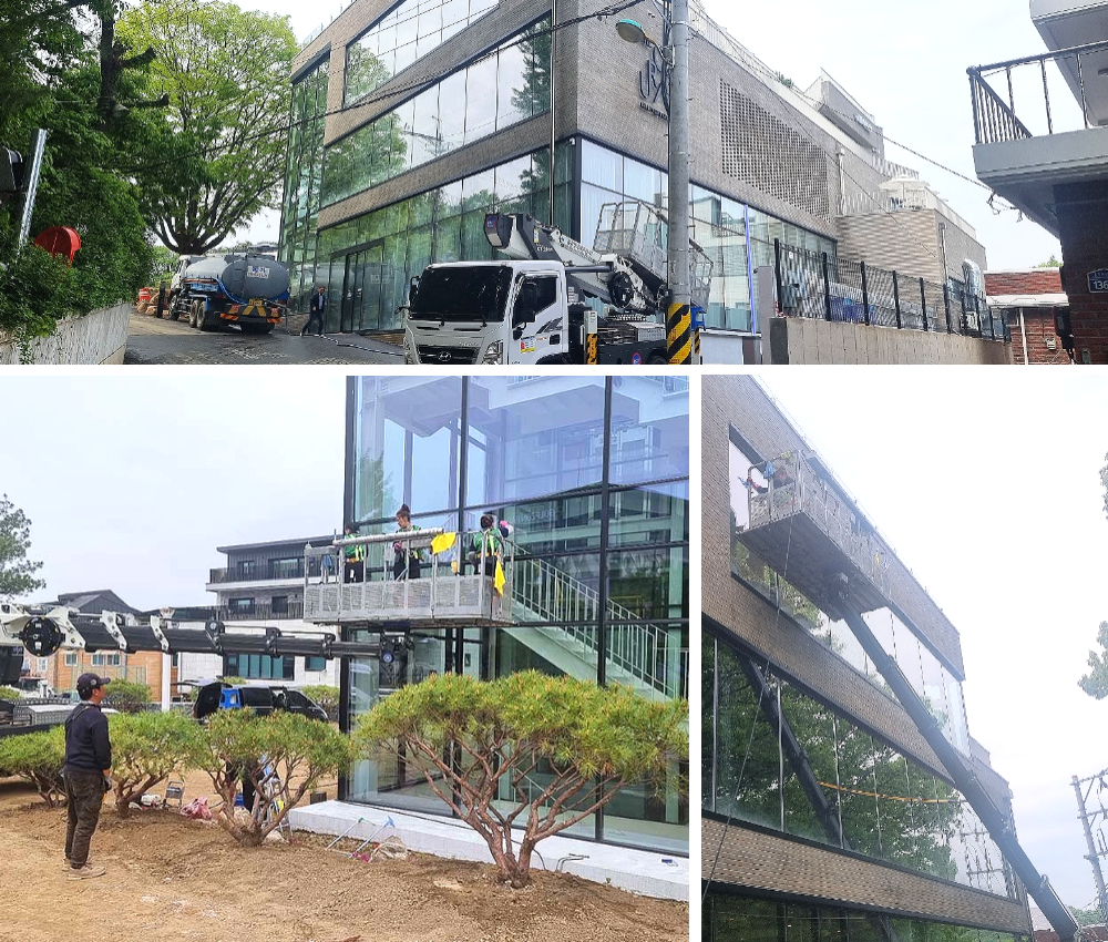 의정부시 외벽청소와 스카이차타고 의정부역 의정부동 모든 건물을 깨끗하게 관한 작업사진입니다.