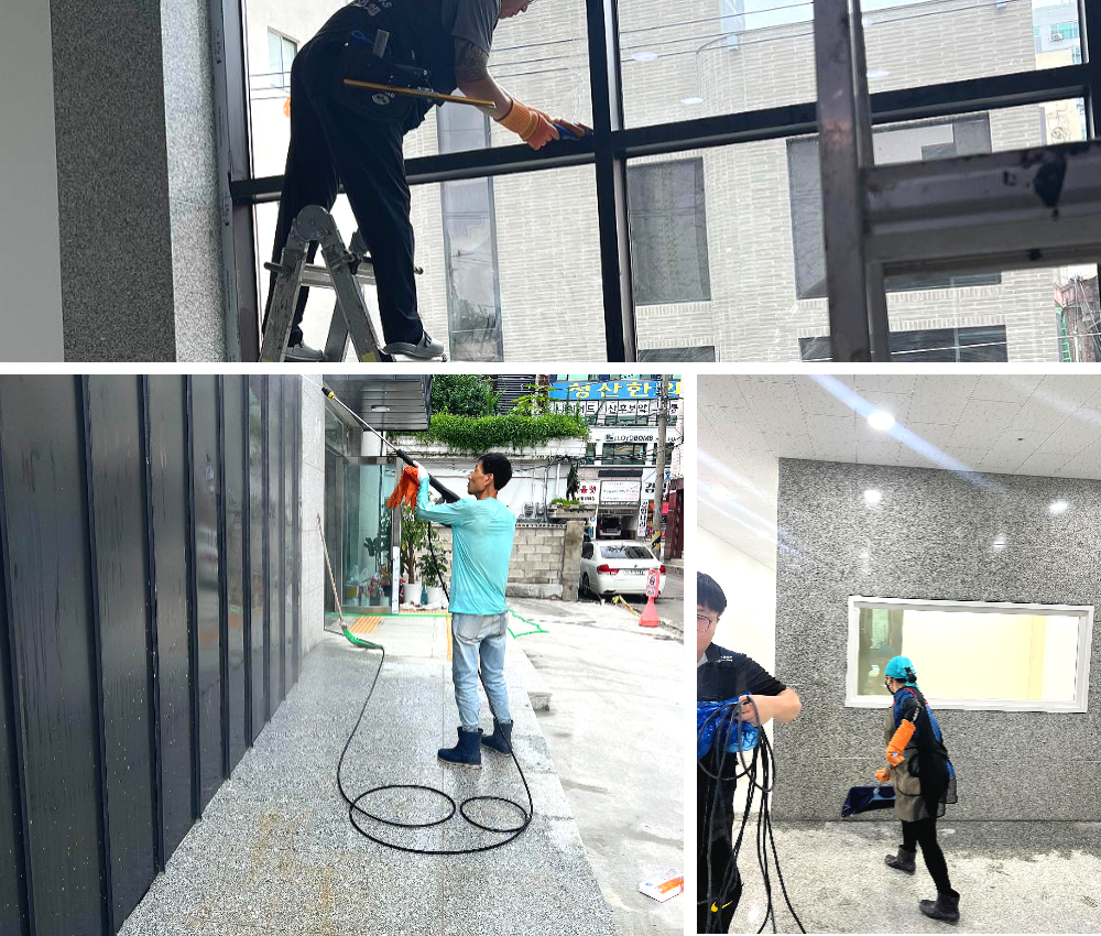 의정부 청소업체에서 상가 준공청소 바로 진행합니다. 관한 작업사진입니다.