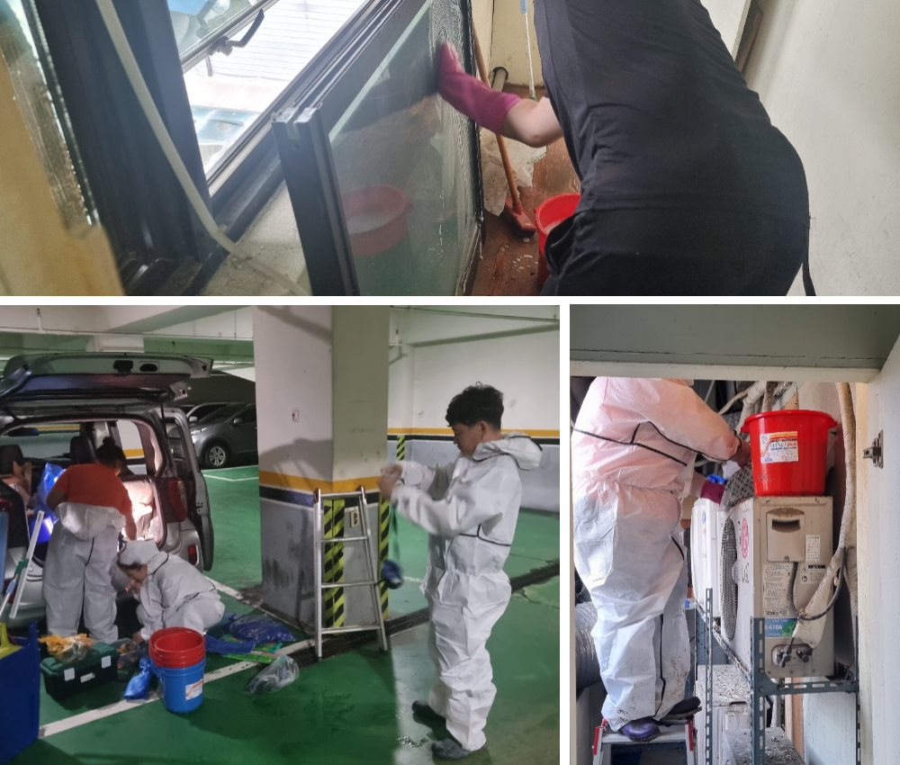 의정부 실외기 비둘기 똥청소 제일퍼스트빌 주민이 좋아해요. 관한 작업사진입니다.